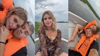 Coty Romero y Nacho Castañares disfrutaron de un paseo en bote por los humedales de Corrientes.