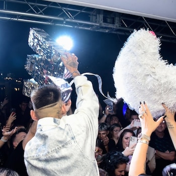 L-Gante en el festejo de Wanda Nara