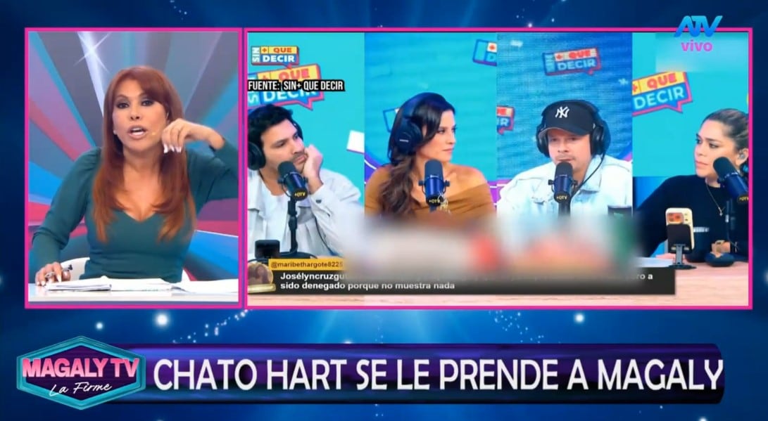Magaly Medina arremete contra Mario Hart por culparla de la polémica con Korina Rivadeneira. Captura: Magaly TV La Firme.