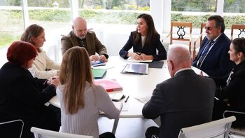 La reina Letizia reunida en