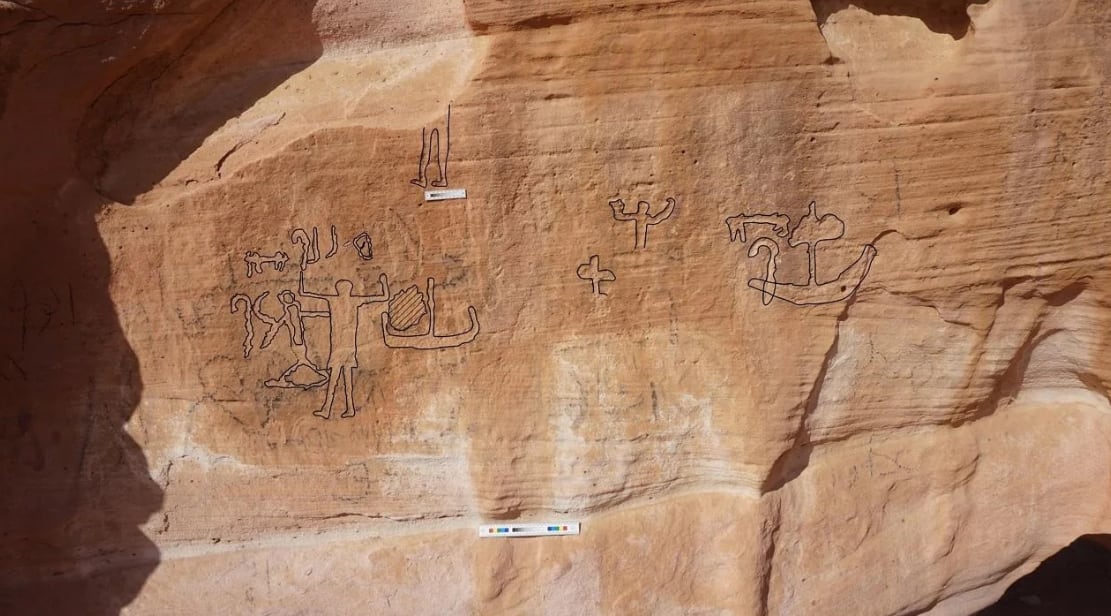 Imágenes del panel hallado en Wadi Khamila. (M. Nour El-Din / E. Kiesel)