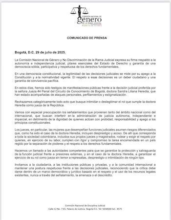 La Comisión de Género de