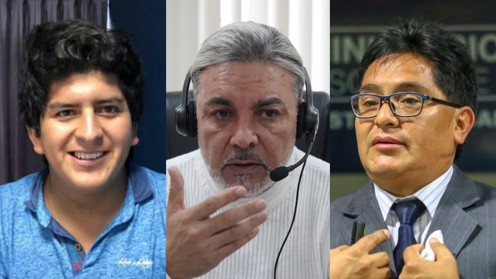 Empresario Jenss Lara Tantaquilla, el exconductor Andrés Hurtado y el fiscal provincial Lucio Sal y Rosas.