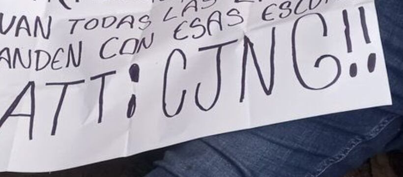 Mensaje encontrado en la escena del crimen. (Foto: @giltabasco)