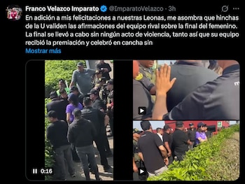 Franco Velazco adjuntó videos de