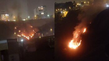Decenas de unidades de bomberos atiende el incendio forestal en la Costa Verde, en Chorrillos