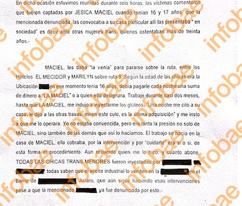 Um documento impresso escrito em espanhol sobre uma reclamação, marcado em laranja