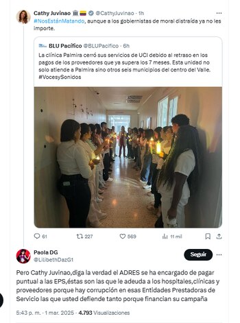 La congresista Catherine Juvinao reaccionó