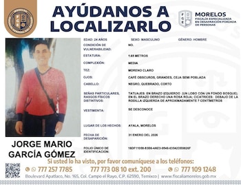 Jorge Mario García Gómez desaparecio