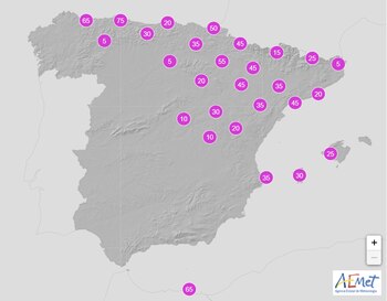 Probabilidad de Precipitaciones (%) Sábado