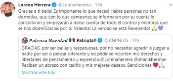 Los mensajes que intercambiaron Lorena