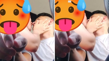 Pasajera besa a conductor de