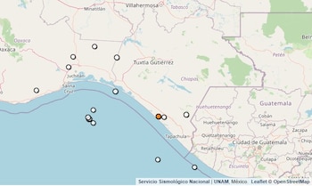 Temblor reportado en Chiapas.
(SSN)