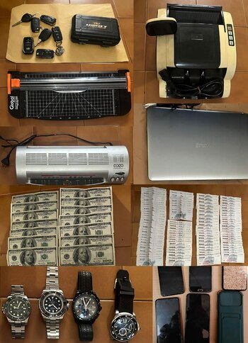 Parte de lo incautado