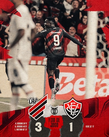 Los goles de Kevin Viveros le permitieron a Athletico Paranaense remontar ante Vitoria en la Liga de Brasil - crédito Athletico Paranaense