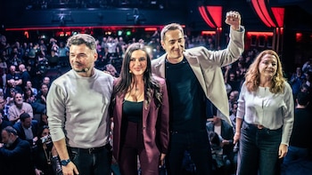 Rufián junto a Emilio Delgado