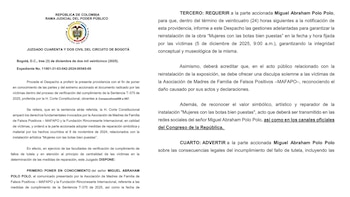 El tribunal exigió acciones verificables