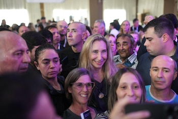 Karina Milei en el evento de dirigentes realizado en Suipacha, provincia de Buenos Aires
