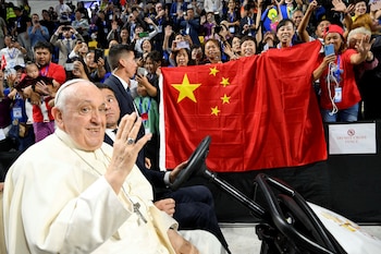 Una bandera china durante la