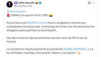 Ciudadanos reportaron presuntos bonos por asistencia a la marcha - crédito @JulianZamudio/X