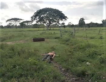 El cadáver de una de