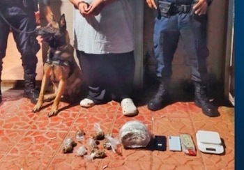 La Policía Nacional Civil capturó en Candelaria de La Frontera, Santa Ana Oeste, a Sócrates Miguel Iraheta Bonilla, de 66 años, por la presunta comercialización de marihuana. (Foto cortesía PNC)