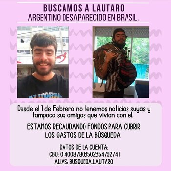 Afiche búsqueda Lautaro Raso