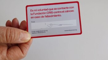 Tarjeta que confirma la voluntad