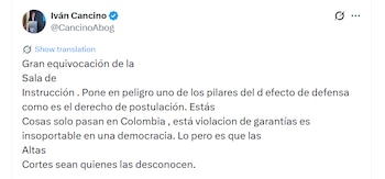 Iván Cancino criticó a las