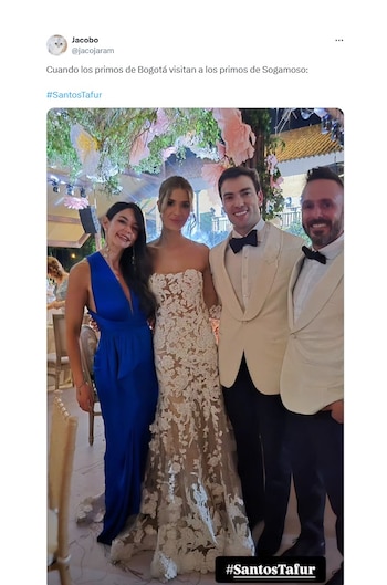 Memes por la boda de Gabriela Tafur y Esteban Santos. (Crédito: @jacojaram / X)