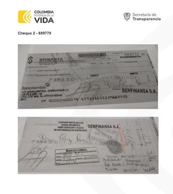 Los cheques mencionados en el