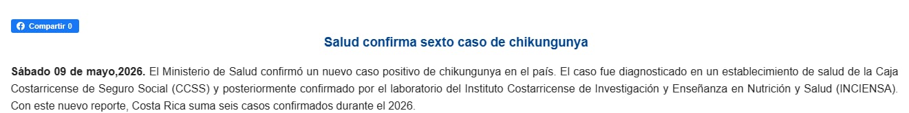 El mosquito Aedes aegypti es el principal transmisor del virus chikungunya en Costa Rica (https://www.ministeriodesalud.go.cr/).