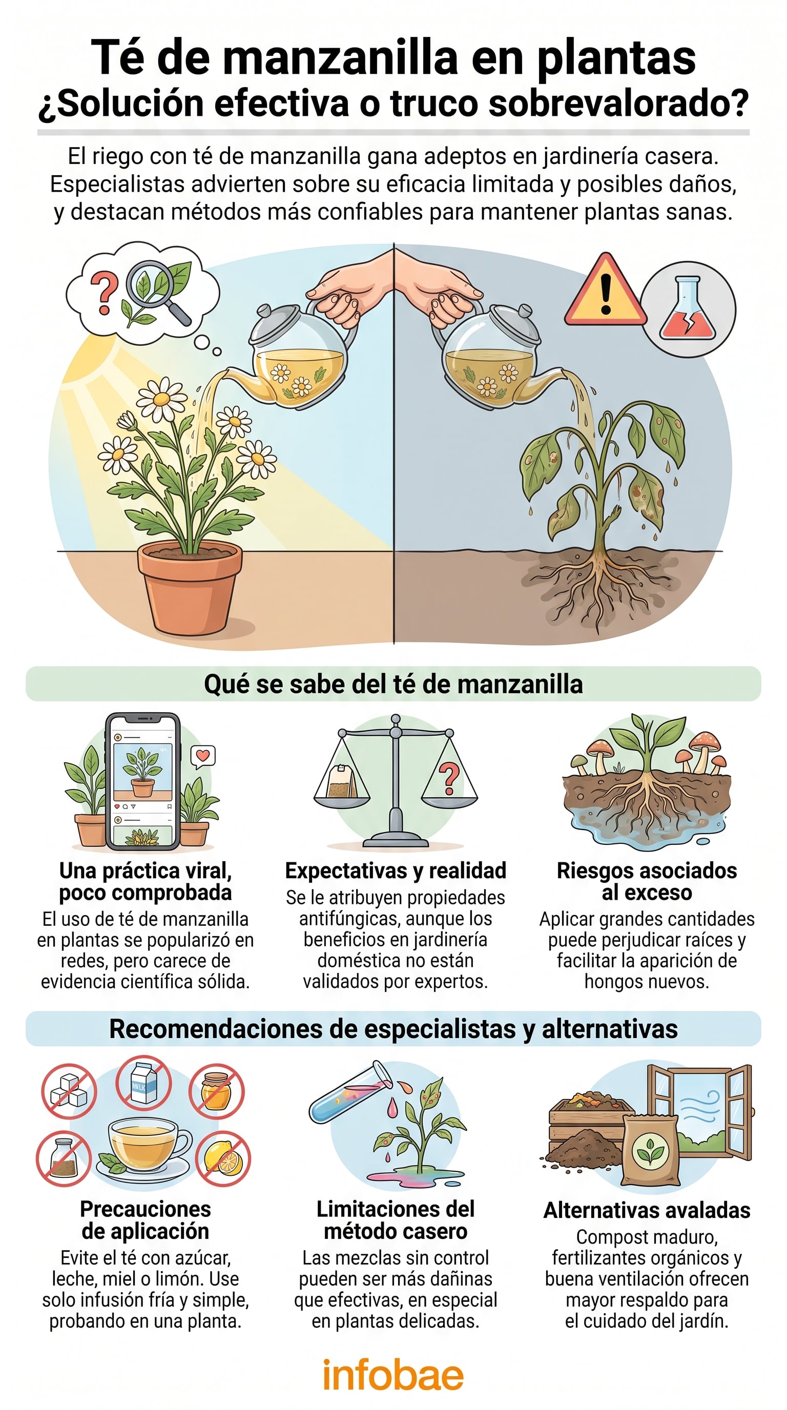 La supuesta acción antifúngica de la manzanilla tiene un efecto limitado en aplicaciones domésticas. (Imagen Ilustrativa Infobae)
