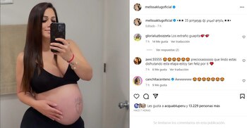 Melissa Klug muestra su embarazo.