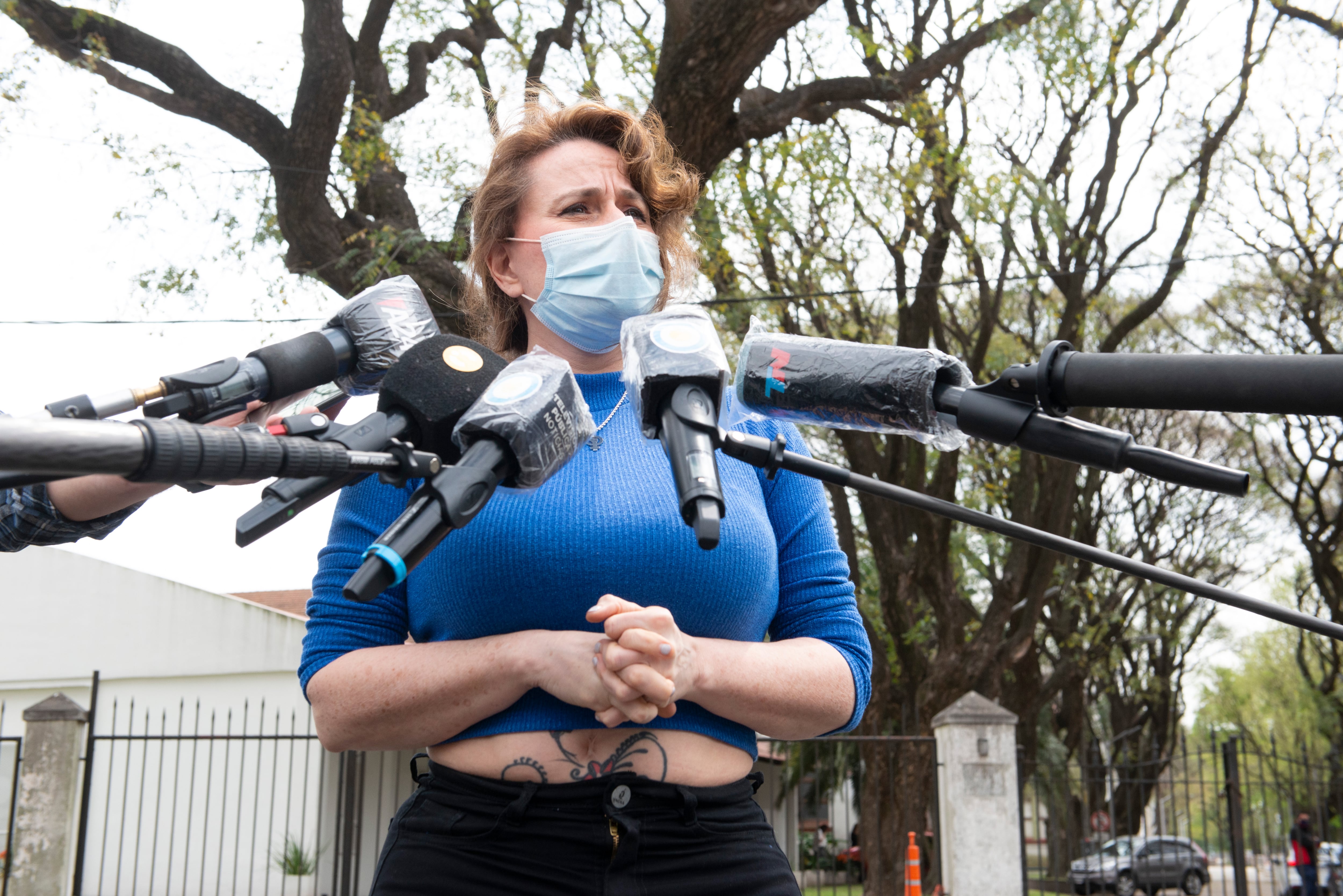 Virginia Creimer durante una rueda de prensa tras la autopsia a los restos de Facundo (Gastón Taylor)