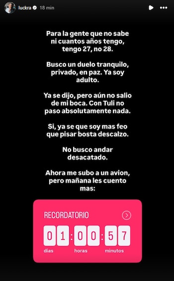 El descargo de Luck Ra tras su separación de La Joaqui