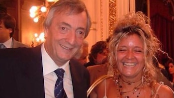 Mariana Moyano junto al fallecido