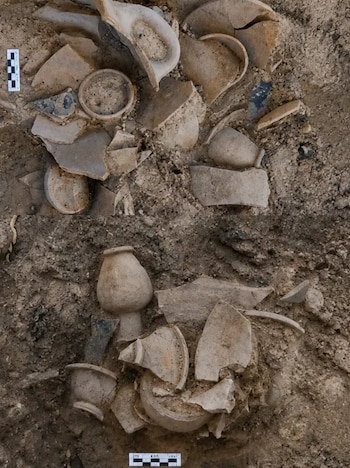 Restos de la necrópolis del siglo III a. C. encontrada en Alicante