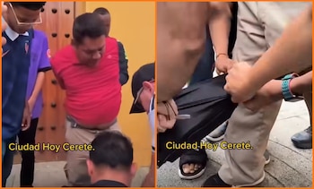 La Policía acudió al lugar para atender la retención del sospechoso por parte de los comerciantes - crédito Facebook