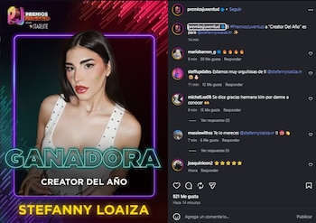 Stefanny Loaiza se corona como la mejor creadora del año.