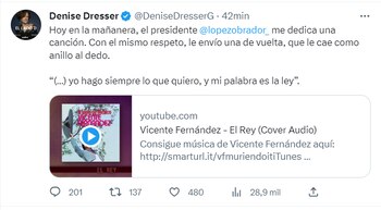 (Captura de pantalla: Twitter @DeniseDresserG)