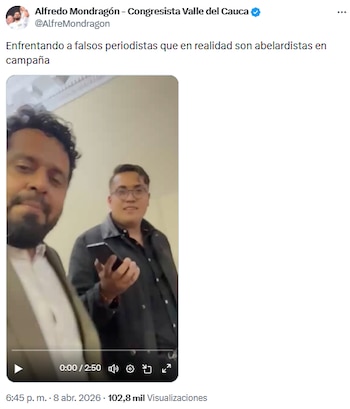 Alfredo Mondragón retó a periodista a demostrar su credencial y lo acusó de apoyar a Abelardo de la Espriella - crédito @AlfreMondragon/X