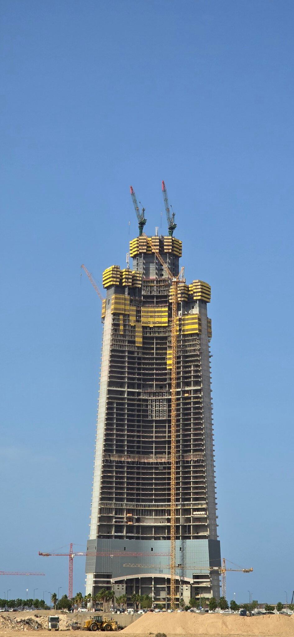Estado de construcción de la Torre Jeddah, en Arabia Saudí (Wikimedia).