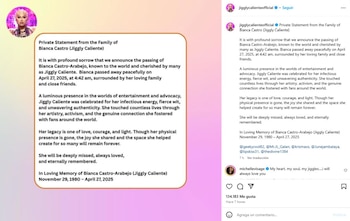 Bianca Castro-Arabejo falleció acompañada de