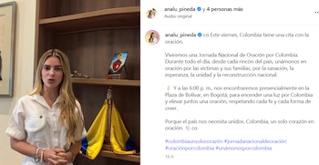 El evento central se realizará el 28 de agosto en la Plaza de Bolívar, con convocatoria para unirse en oración desde cualquier lugar del país - crédito @analu_pineda/ Instagram