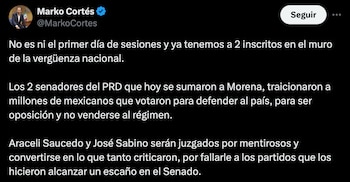 Marko Cortés escribió en contra