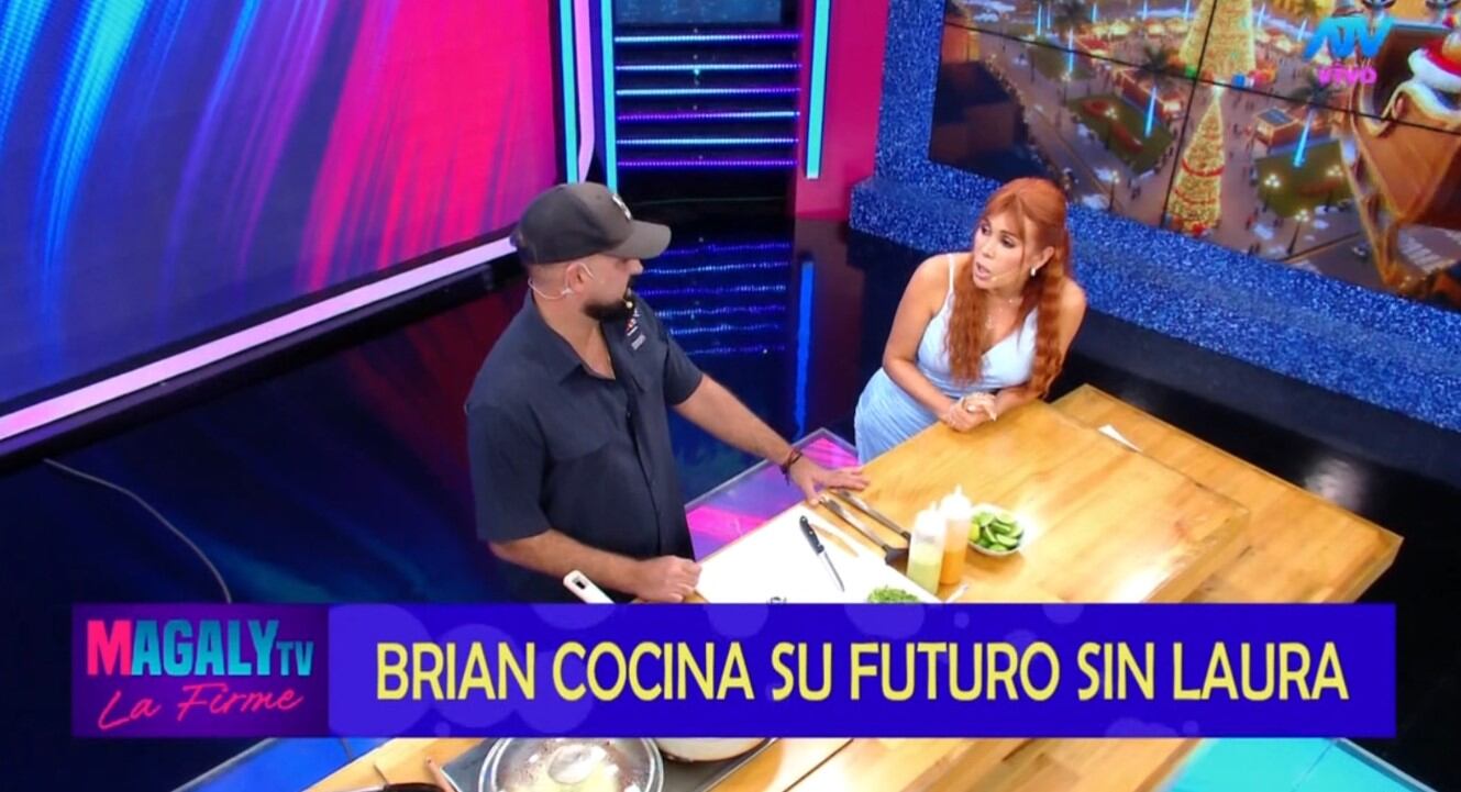 Tensión en vivo: Brian Rullán se defiende de comentarios sobre su trabajo y su separación de Laura Spoya. Infobae Perú / Captura TV - Magaly TV La Firme