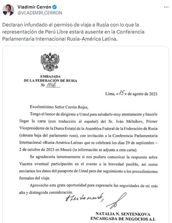 Publicación del fundador de Perú