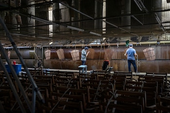Trabajadores en Binh Duong, Vietnam,