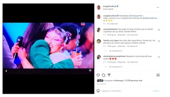 Milena Warthon recibió mensajes de